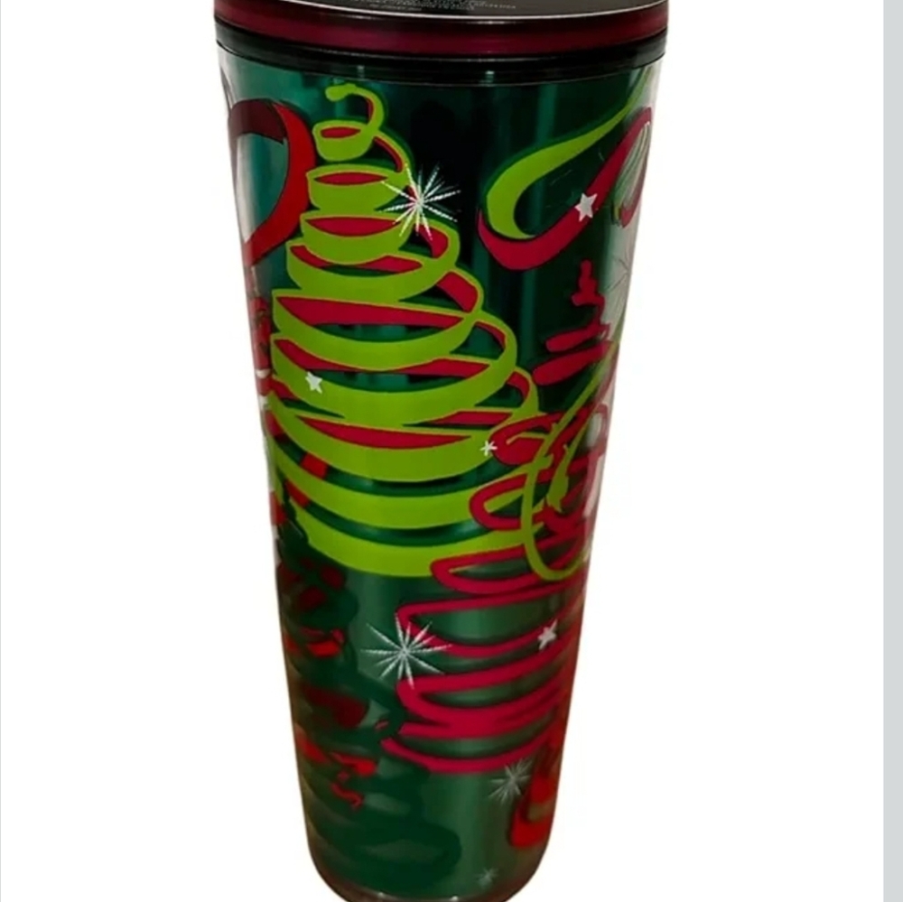 Starbucks 2023 Holiday Ribbons & Trees Star Straw Topper Tumbler